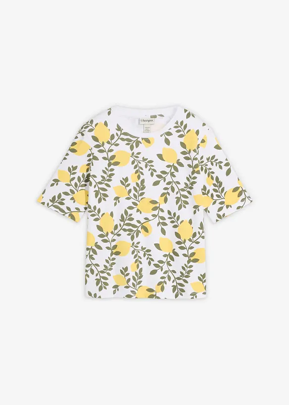 T-Shirt aus schwerer Bio-Baumwolle in weiß von vorne - bonprix