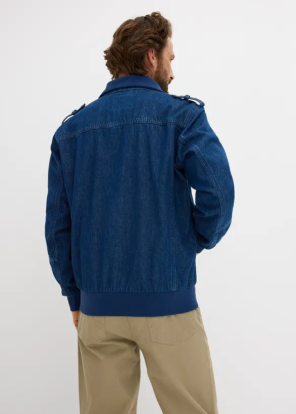 Jeansjacke aus reiner Baumwolle in blau von hinten (im Anschnitt) - bonprix