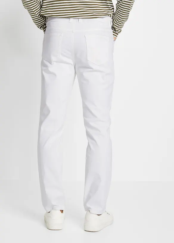 Classic-Fit-Jeans, Tapered in weiß von hinten - bonprix
