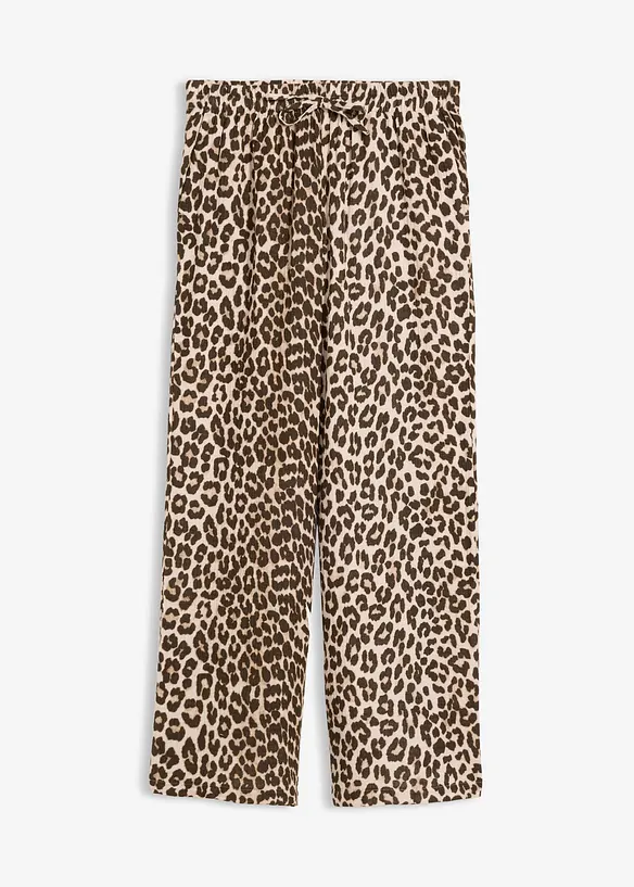 2-in-1 Hose für die Schwangerschaft und danach aus reinem Baumwollmusselin in grau von vorne - bonprix
