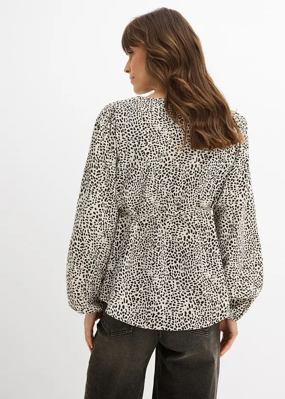 Baumwoll-Bluse für die Schwangerschaft und danach in weiß von hinten (im Anschnitt) - bonprix
