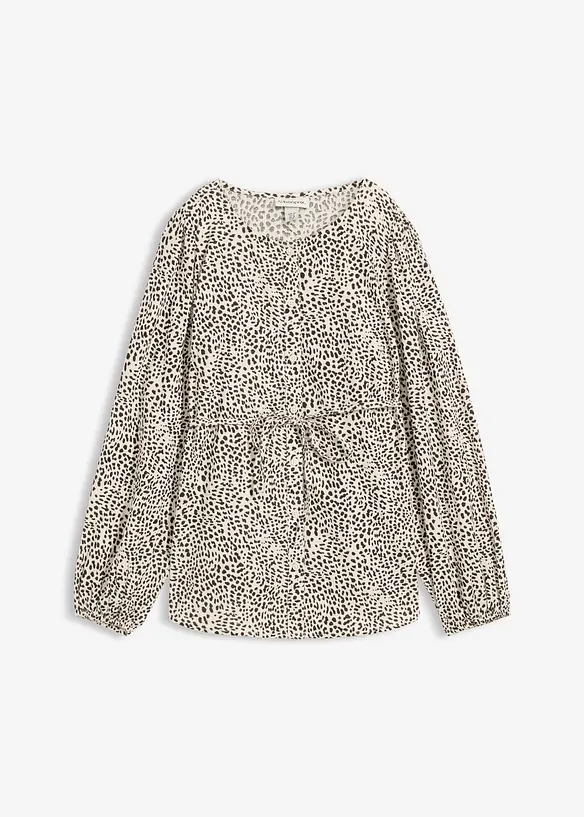 Baumwoll-Bluse für die Schwangerschaft und danach in weiß von vorne - bonprix