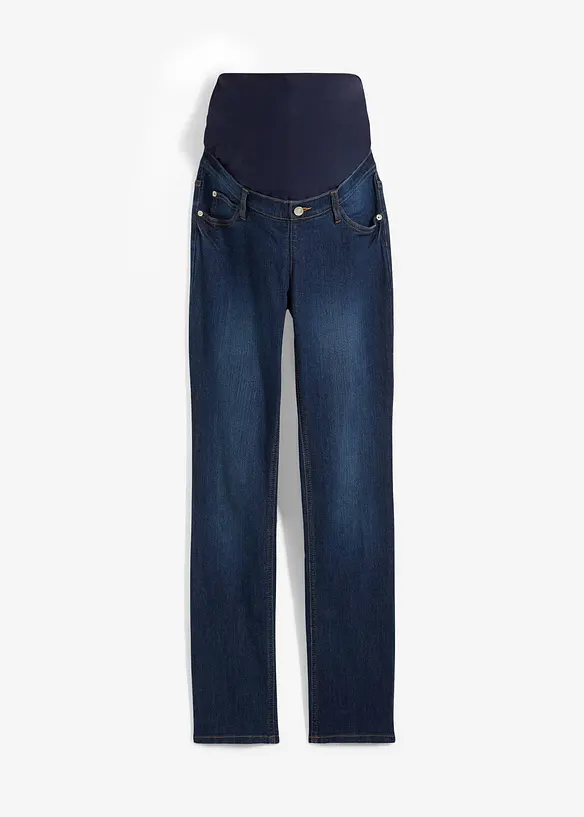 Umstandsjeans aus Bio-Baumwolle, Straight Leg in blau von vorne - bonprix