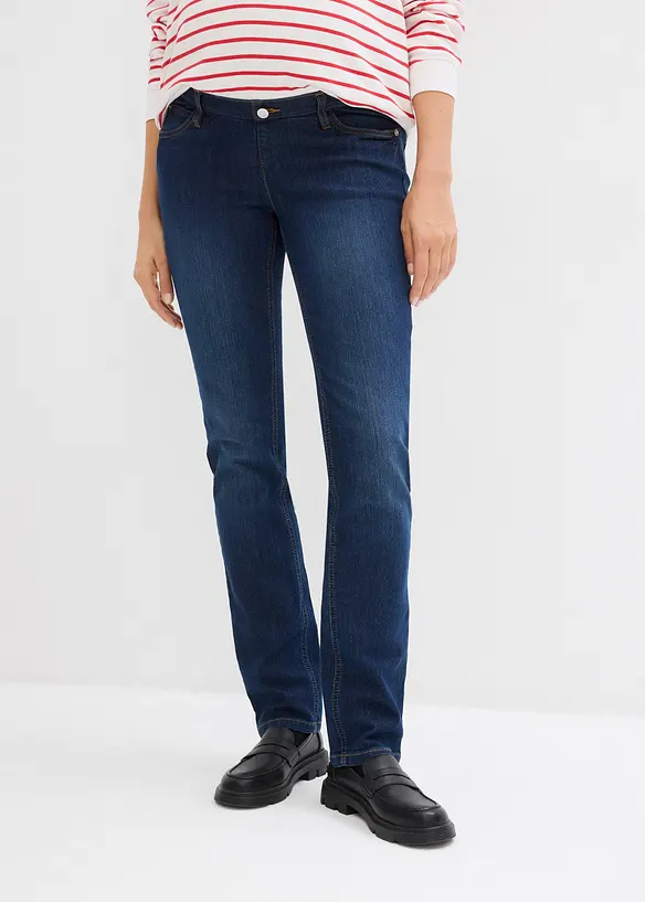 Umstandsjeans aus Bio-Baumwolle, Straight Leg in blau von vorne - bonprix