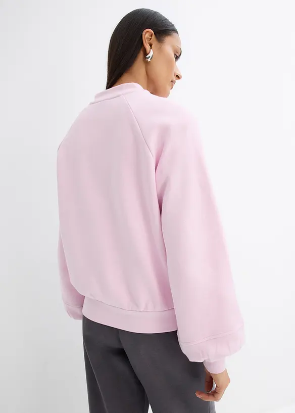 Blouson mit Ballonärmeln aus Baumwoll-Mix in lila von hinten (im Anschnitt) - bonprix Blouson mit Ballonärmeln aus Baumwoll-Mix in lila von hinten (im Anschnitt) - bonprix