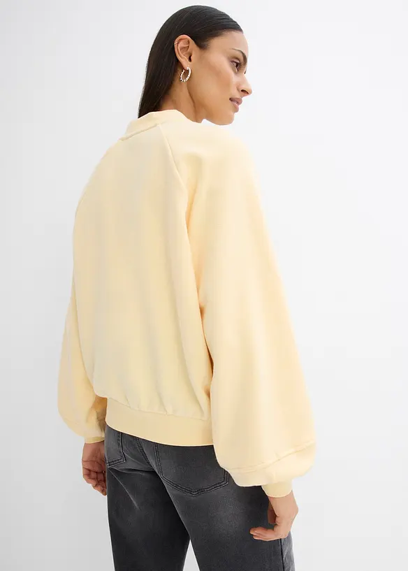 Blouson mit Ballonärmeln aus Baumwoll-Mix in gelb von hinten (im Anschnitt) - bonprix