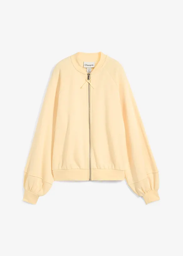 Blouson mit Ballonärmeln aus Baumwoll-Mix in gelb von vorne - bonprix