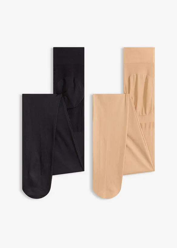 Shape-Feinstrumpfhose 30 DEN (2er-Pack) in schwarz von vorne - bonprix