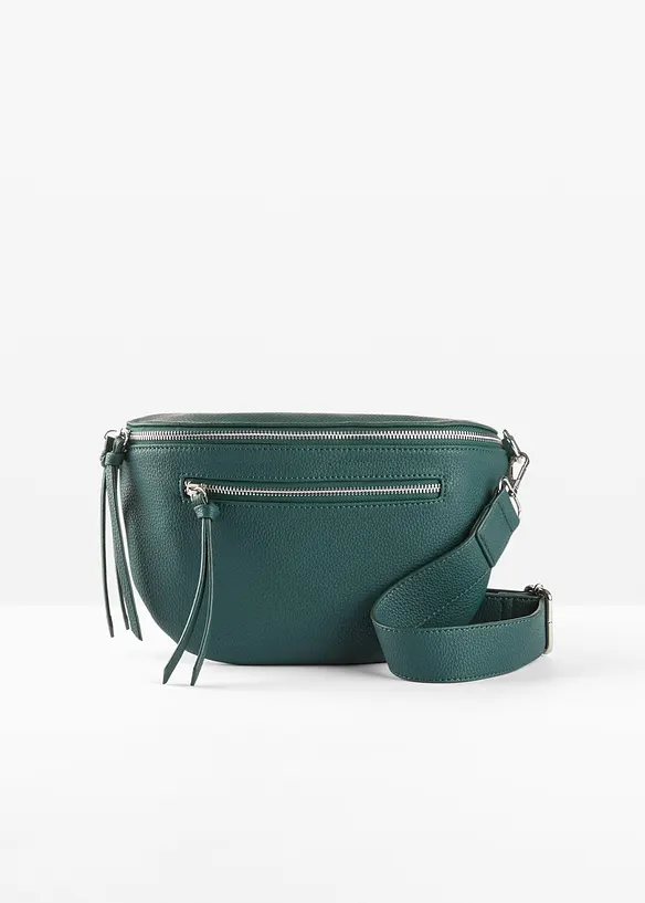 Bauchtasche mit austauschbarem Trageriemen in grün von vorne - bonprix