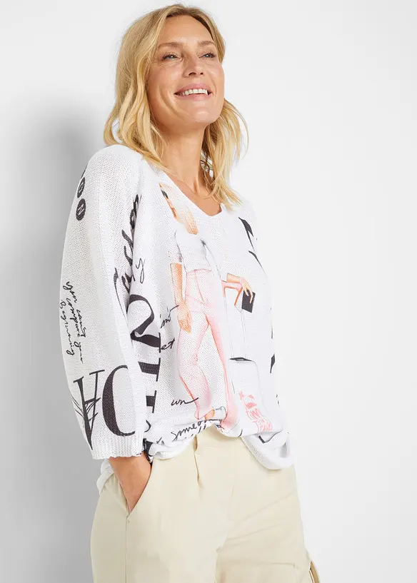 Pullover in weiß von vorne (im Anschnitt) - bonprix