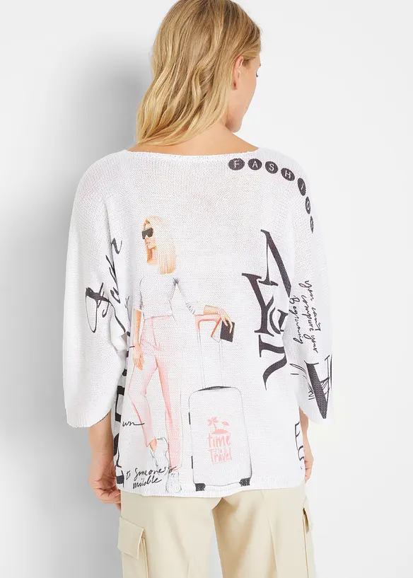 Pullover in weiß von hinten (im Anschnitt) - bonprix