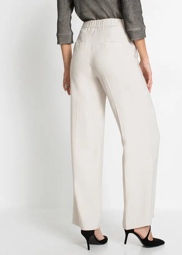 Leichte Marlenehose mit Viskose in beige von hinten - bonprix