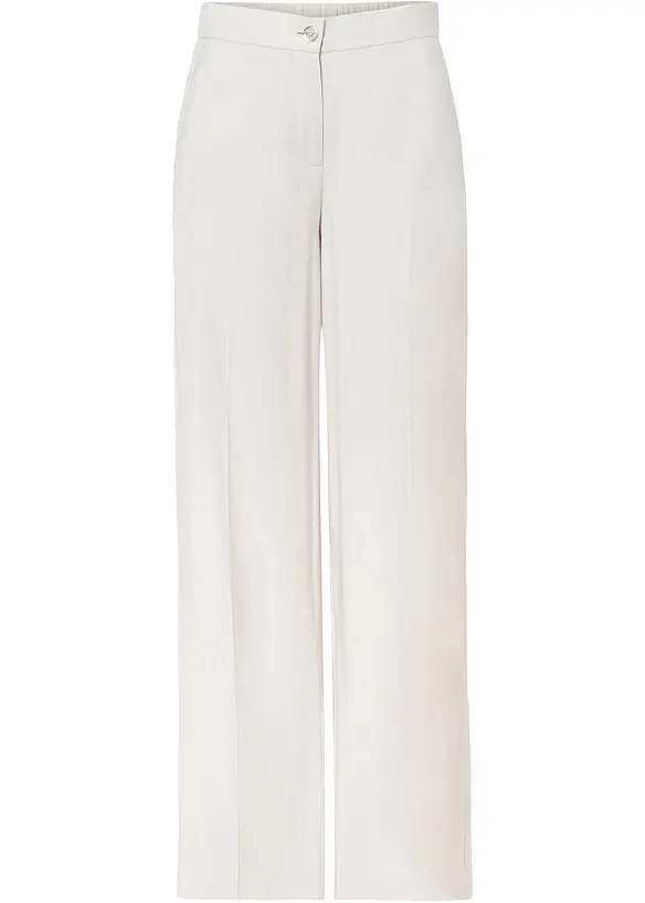 Leichte Marlenehose mit Viskose in beige von vorne - bonprix