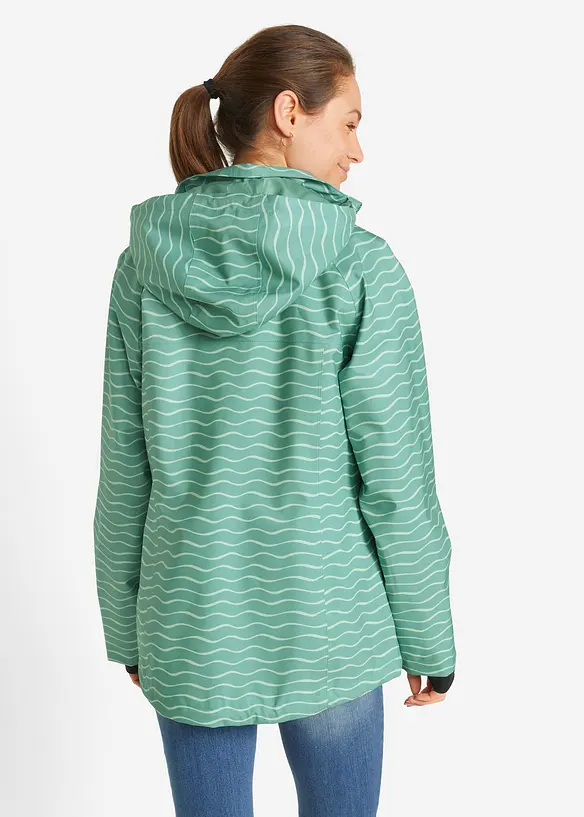 wasserdichte  Funktions-Jacke in grün von hinten (im Anschnitt) - bonprix