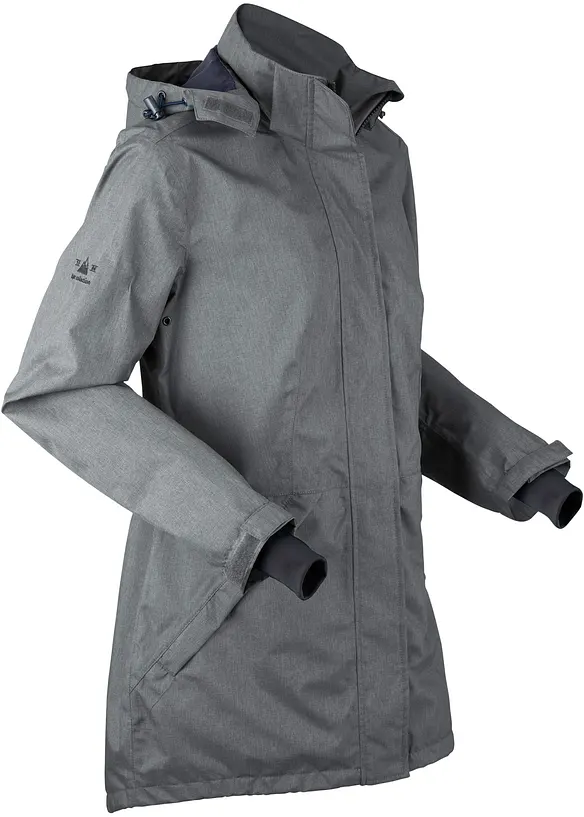 Wasserdichter Funktions-Parka in grau von der Seite - bonprix