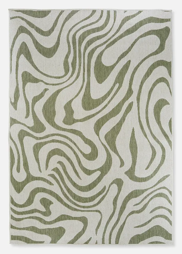In-und Outdoor Teppich mit graphischer Musterung in grün von vorne - bonprix