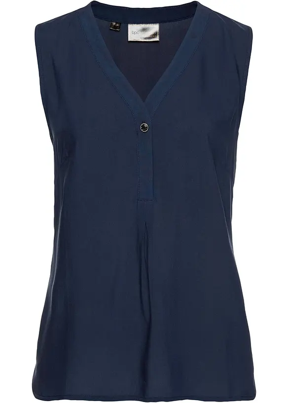 Blusentop aus fließender Viskose in blau von vorne - bonprix Blusentop aus fließender Viskose in blau von vorne - bonprix
