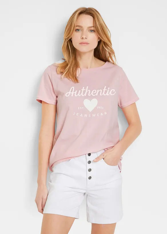 T-Shirt in rosa von vorne (im Anschnitt) - bonprix T-Shirt in rosa von vorne (im Anschnitt) - bonprix