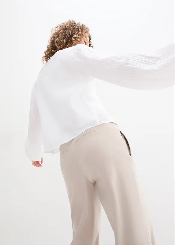Musselin-Bolero aus reiner Baumwolle in weiß von hinten (im Anschnitt) - bonprix