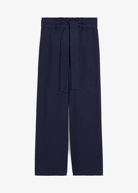 Culotte aus luftigem Leinen-Mix in blau von vorne - bonprix Culotte aus luftigem Leinen-Mix in blau von vorne - bonprix