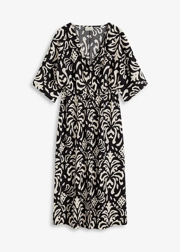 Jerseykleid in schwarz von vorne - bonprix