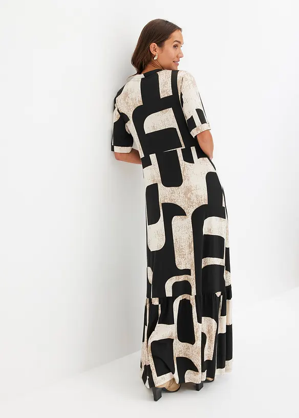Maxikleid aus softem Viskose-Mix in schwarz von hinten (Totalaufnahme) - bonprix Maxikleid aus softem Viskose-Mix in schwarz von hinten (Totalaufnahme) - bonprix