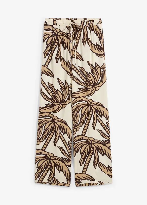 Marlenehose aus fließender Viskose in beige von vorne - bonprix Marlenehose aus fließender Viskose in beige von vorne - bonprix