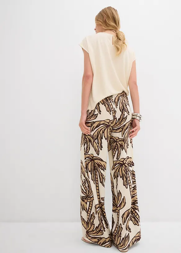 Marlenehose aus fließender Viskose in beige von hinten - bonprix Marlenehose aus fließender Viskose in beige von hinten - bonprix
