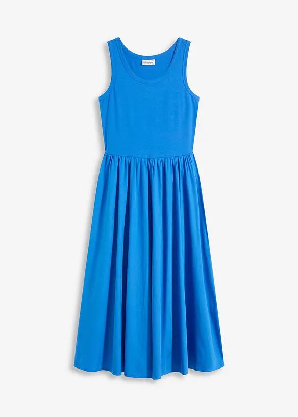 Jerseykleid im Materialmix in blau von vorne - bonprix Jerseykleid im Materialmix in blau von vorne - bonprix