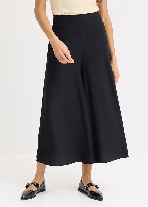 Culotte aus Viskose-Mix in schwarz von vorne - bonprix