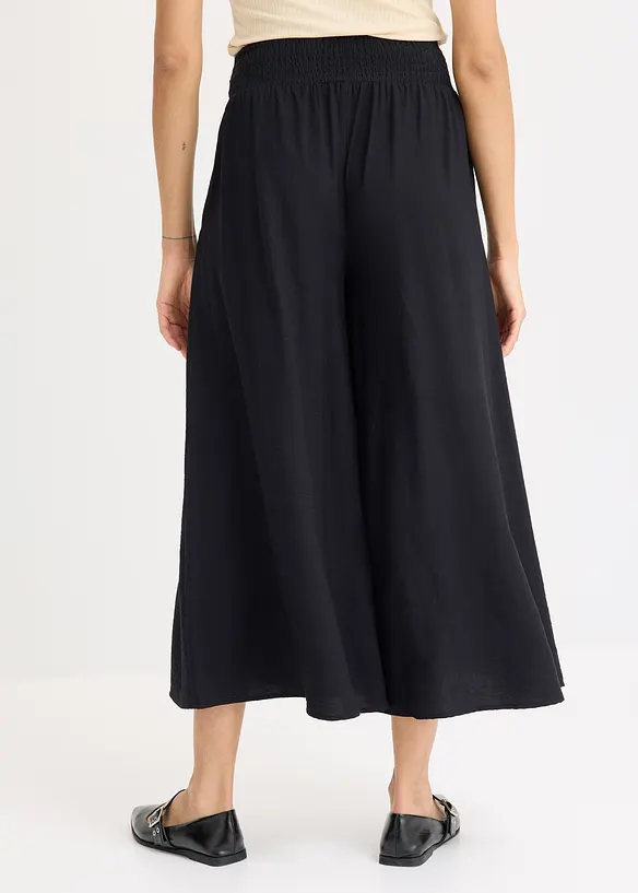 Culotte aus Viskose-Mix in schwarz von hinten - bonprix