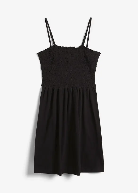 Jerseykleid aus reiner Bio-Baumwolle in schwarz von vorne - bonprix