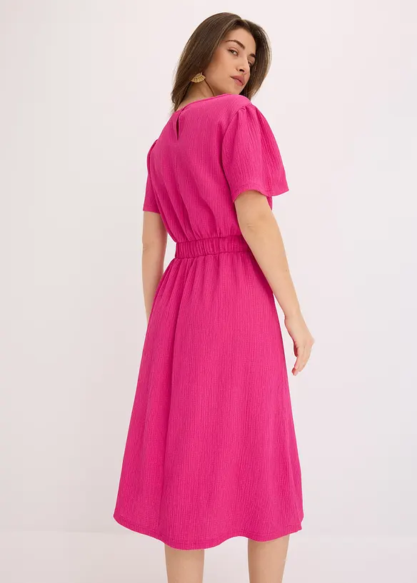 Ausgestelltes Jerseykleid in pink von hinten (Totalaufnahme) - bonprix Ausgestelltes Jerseykleid in pink von hinten (Totalaufnahme) - bonprix