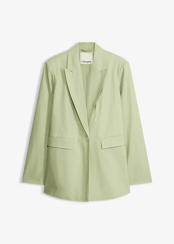 Leinen-Blazer in grün von vorne - bonprix