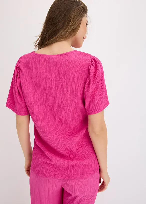 Shirt aus strukturiertem Crêpe in pink von hinten (im Anschnitt) - bonprix Shirt aus strukturiertem Crêpe in pink von hinten (im Anschnitt) - bonprix