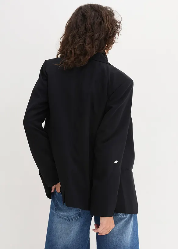 Oversize Blazer in schwarz von hinten (im Anschnitt) - bonprix
