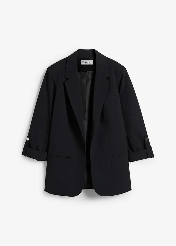 Oversize Blazer in schwarz von vorne - bonprix