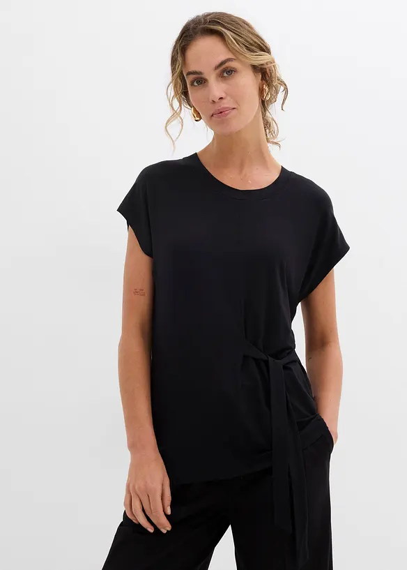 Shirt aus softem Viskose-Mix in schwarz von vorne (im Anschnitt) - bonprix Shirt aus softem Viskose-Mix in schwarz von vorne (im Anschnitt) - bonprix