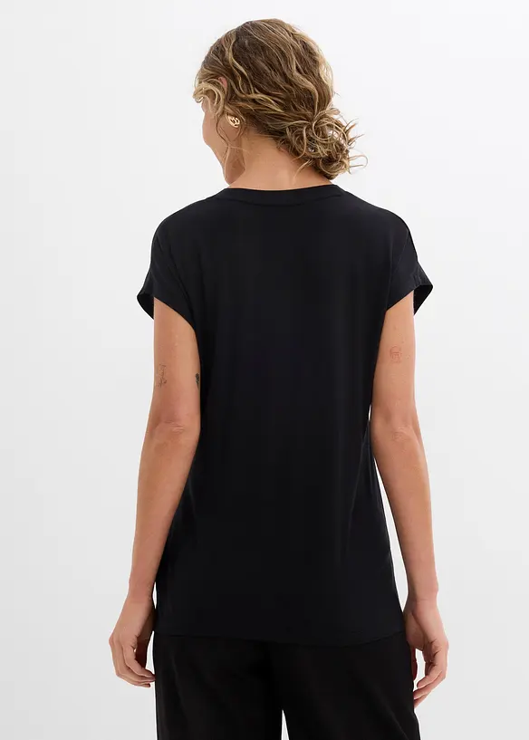 Shirt aus softem Viskose-Mix in schwarz von hinten (im Anschnitt) - bonprix Shirt aus softem Viskose-Mix in schwarz von hinten (im Anschnitt) - bonprix