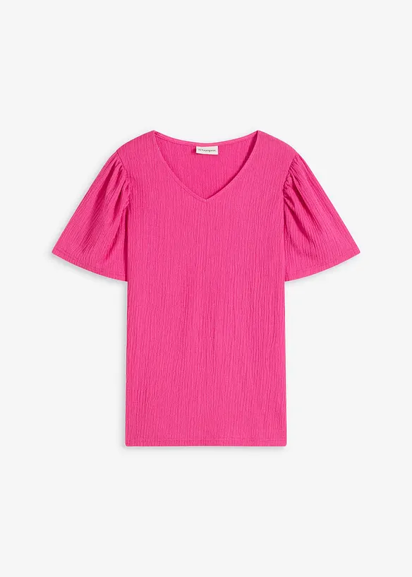 Shirt aus strukturiertem Crêpe in pink von vorne - bonprix Shirt aus strukturiertem Crêpe in pink von vorne - bonprix
