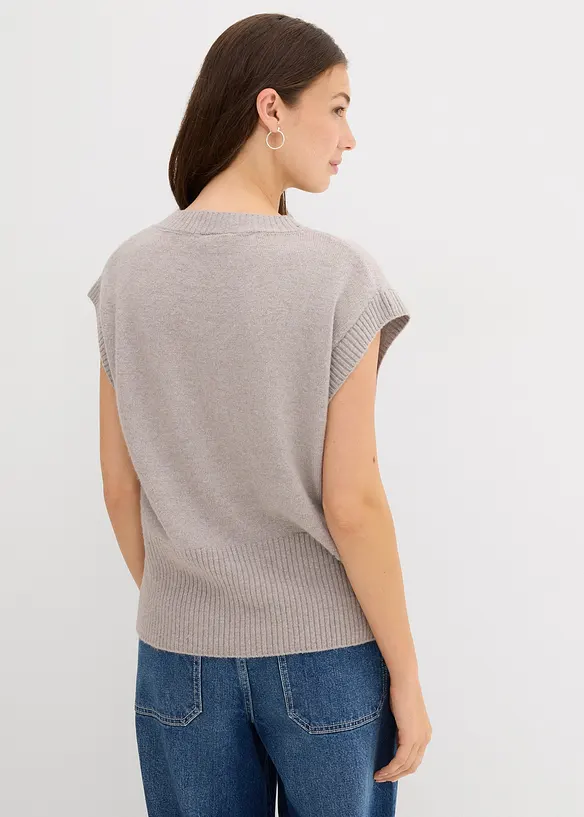 Oversized Pullunder in grau von hinten (im Anschnitt) - bonprix