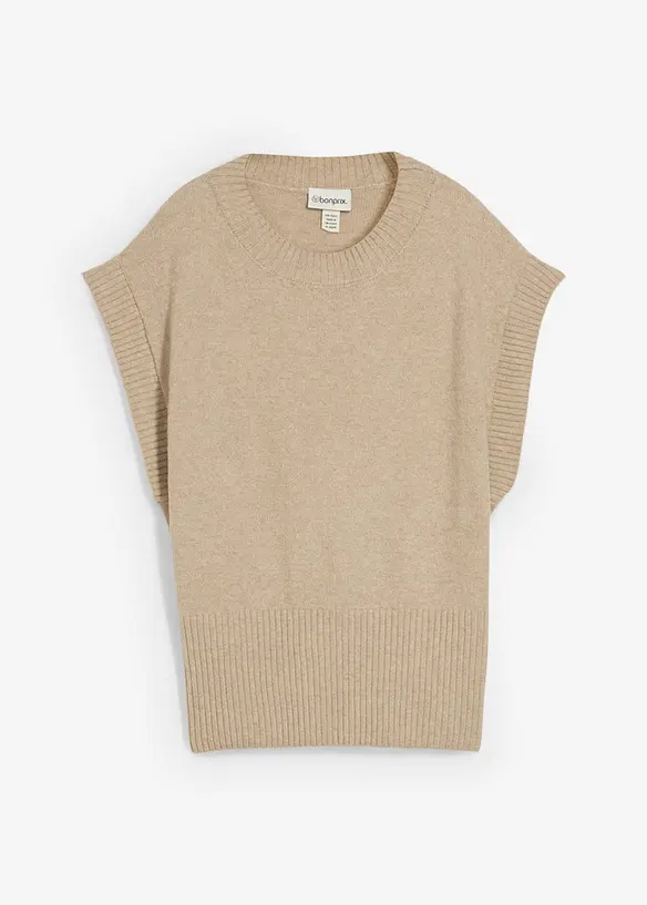 Oversized Pullunder in beige von vorne - bonprix