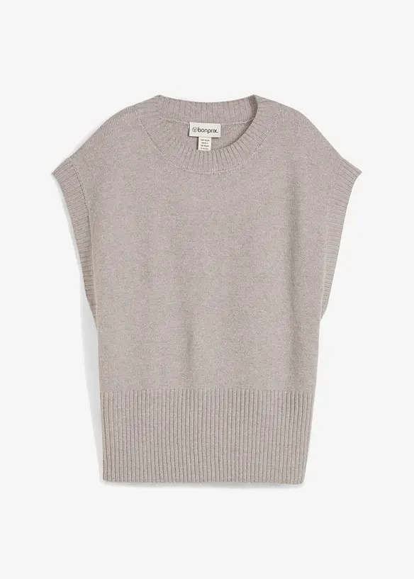 Oversized Pullunder in grau von vorne - bonprix