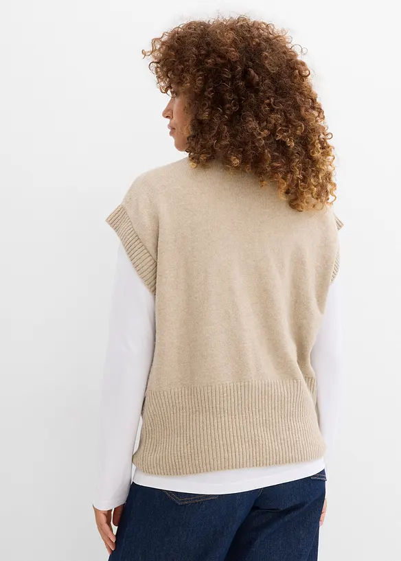 Oversized Pullunder in beige von hinten (im Anschnitt) - bonprix