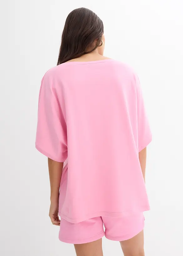 Oversize-Shirt in rosa von hinten (im Anschnitt) - bonprix