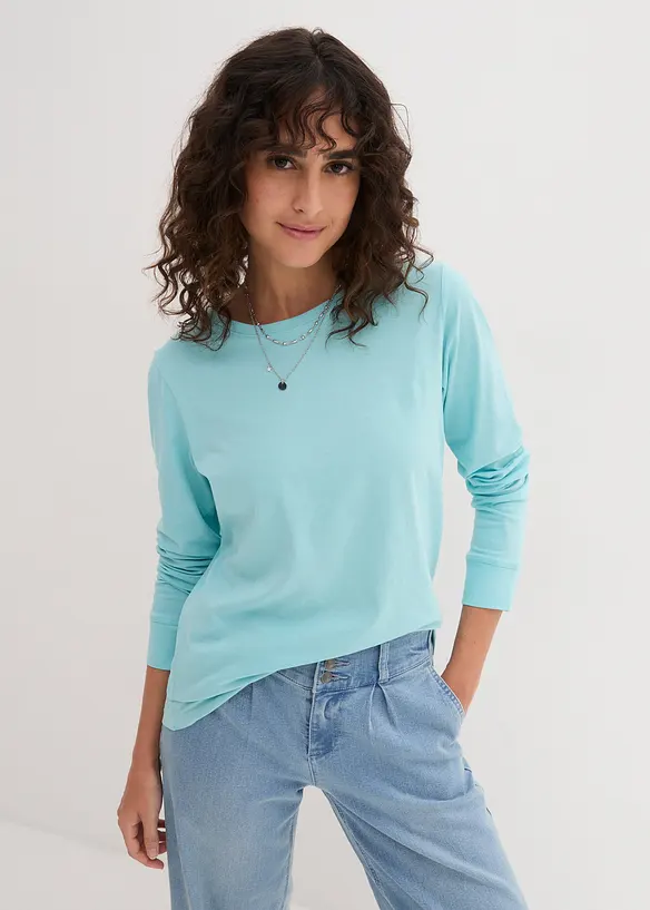 Longshirt mit Rundhalsausschnitt, Langarm (5er Pack) in rosa von vorne (im Anschnitt) - bonprix Longshirt mit Rundhalsausschnitt, Langarm (5er Pack) in rosa von vorne (im Anschnitt) - bonprix