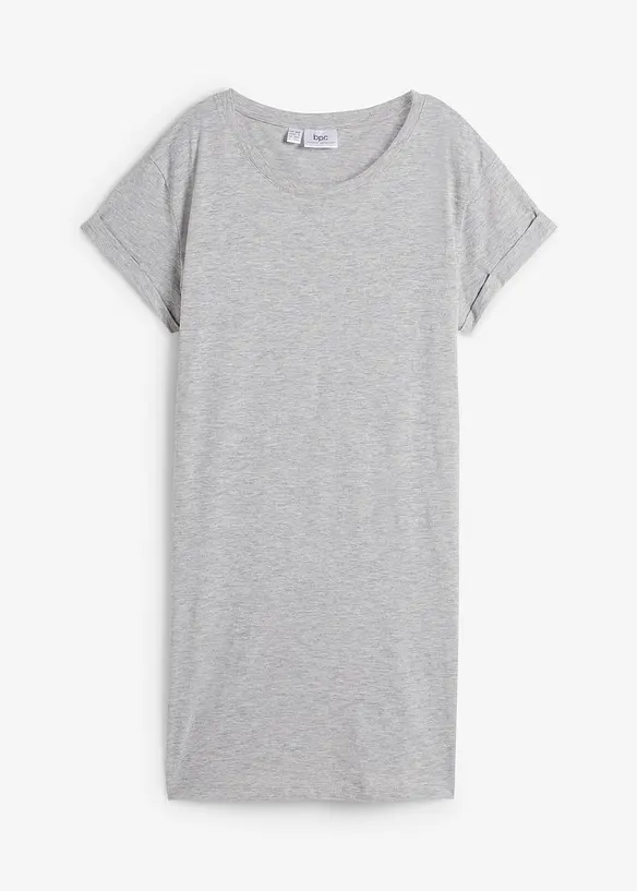 Boxy-Longshirt mit kurzen Ärmeln in grau von vorne - bonprix Boxy-Longshirt mit kurzen Ärmeln in grau von vorne - bonprix