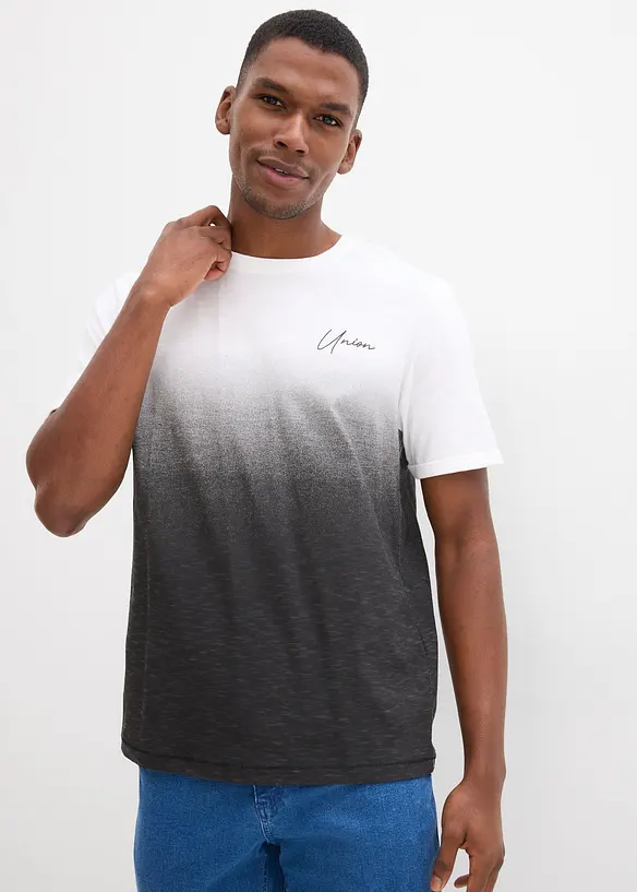T-Shirt aus reiner Baumwolle (2er Pack) in blau von vorne (im Anschnitt) - bonprix
