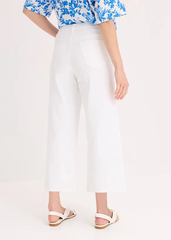 Culotte aus elastischem Baumwoll-Mix in weiß von hinten - bonprix