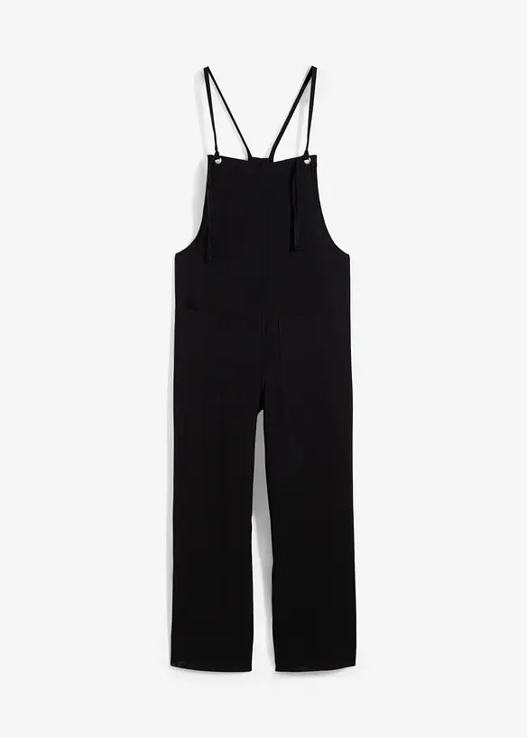 Jumpsuit aus softer Viskose in schwarz von vorne - bonprix
